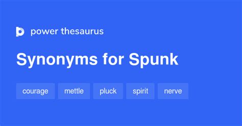 another word for spunk|537 Words for Spunk .